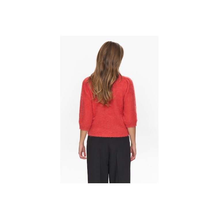 N�mph - NUSURI BRUSHED SS CARDIGAN - Fiery Red