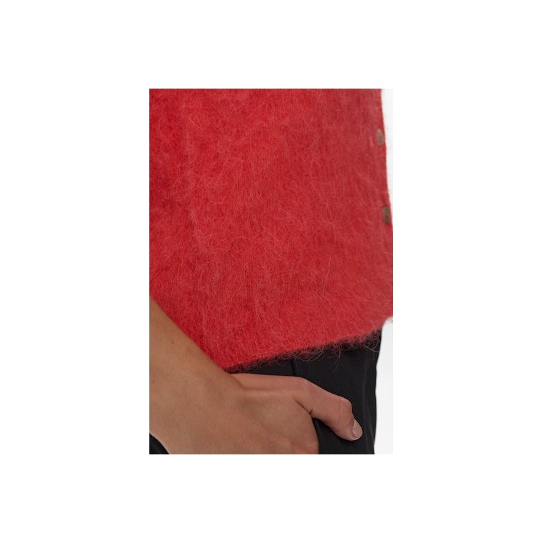 N�mph - NUSURI BRUSHED SS CARDIGAN - Fiery Red