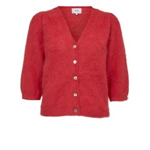 N�mph - NUSURI BRUSHED SS CARDIGAN - Fiery Red