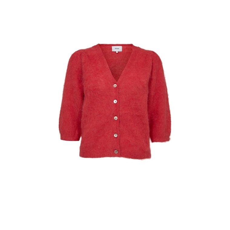 N�mph - NUSURI BRUSHED SS CARDIGAN - Fiery Red