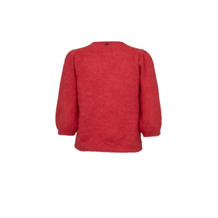 N�mph - NUSURI BRUSHED SS CARDIGAN - Fiery Red