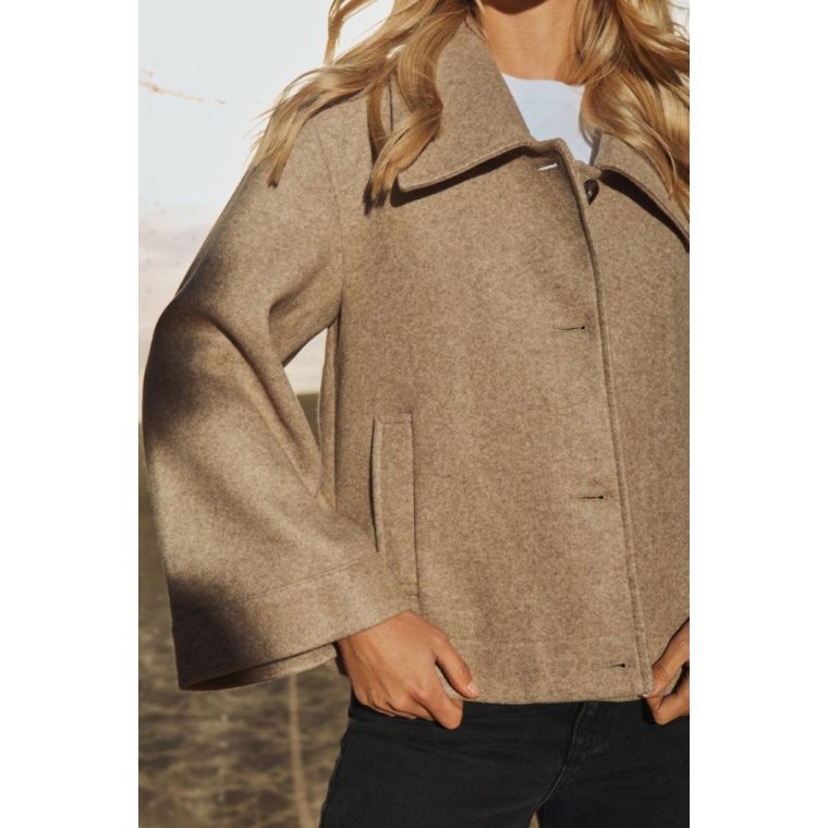 N�MPH - NUKIMMA SHORT JACKET - Sesame Melange