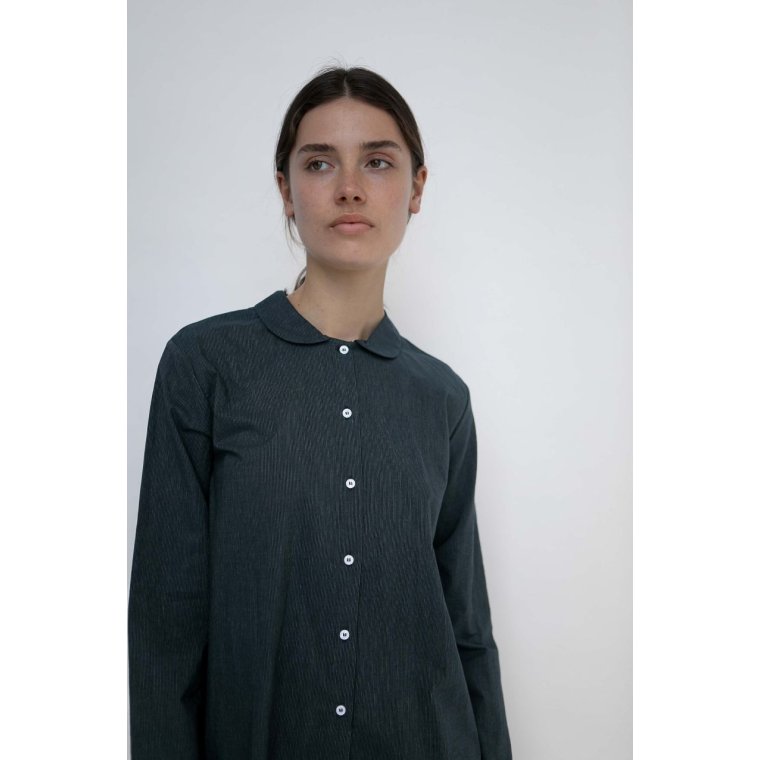 Studio Feder - PETRA SHIRT - COTTON - BLACK PINSTRIPE