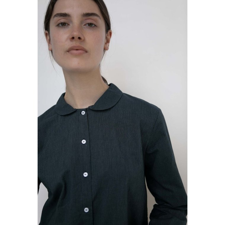 Studio Feder - PETRA SHIRT - COTTON - BLACK PINSTRIPE