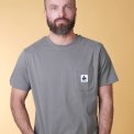 ELSK - POCKET MEN'S BRUSHED T-SHIRT - CASTOR GRAY