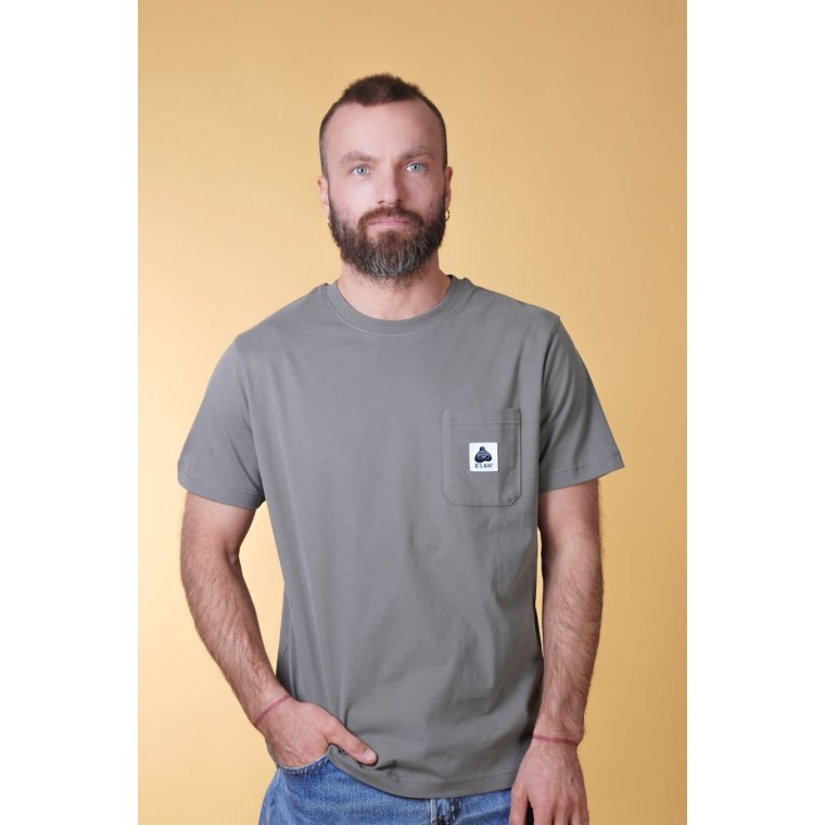 ELSK - POCKET MEN'S BRUSHED T-SHIRT - CASTOR GRAY