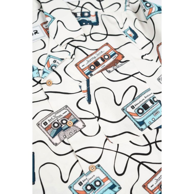 LAKOR - Roadtrip Mixtape Short Sleeve Shirt - Starwhite