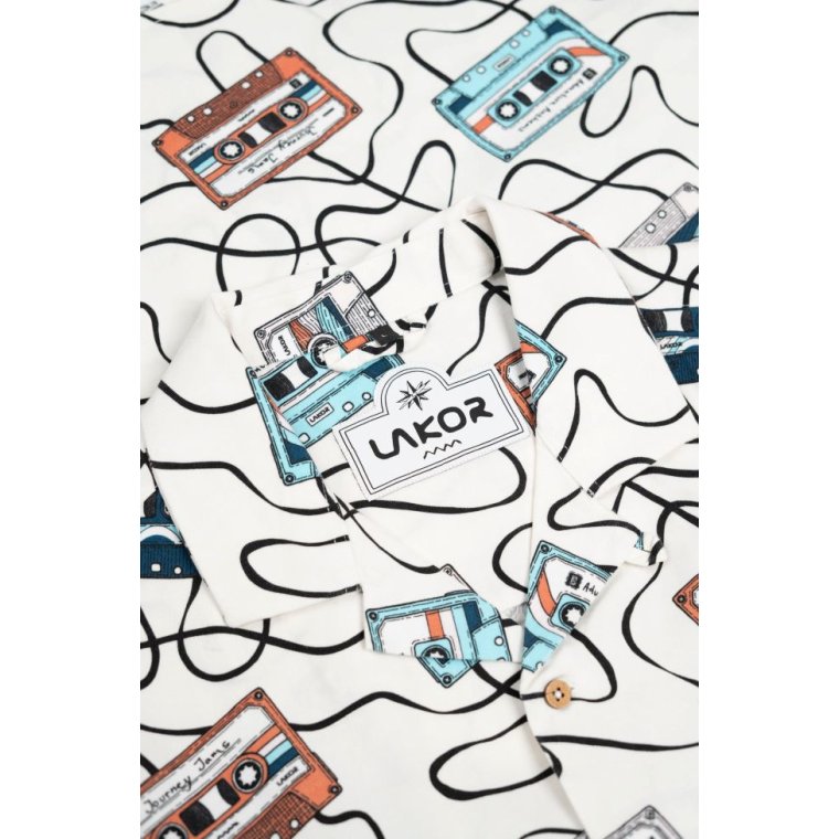 LAKOR - Roadtrip Mixtape Short Sleeve Shirt - Starwhite