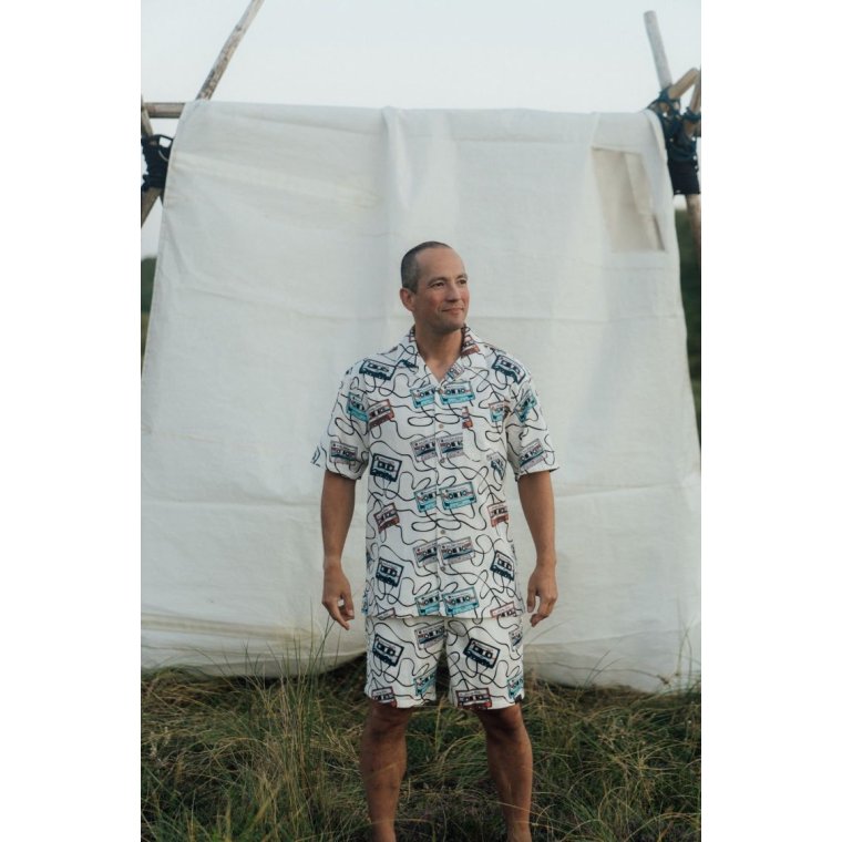 LAKOR - Roadtrip Mixtape Short Sleeve Shirt - Starwhite