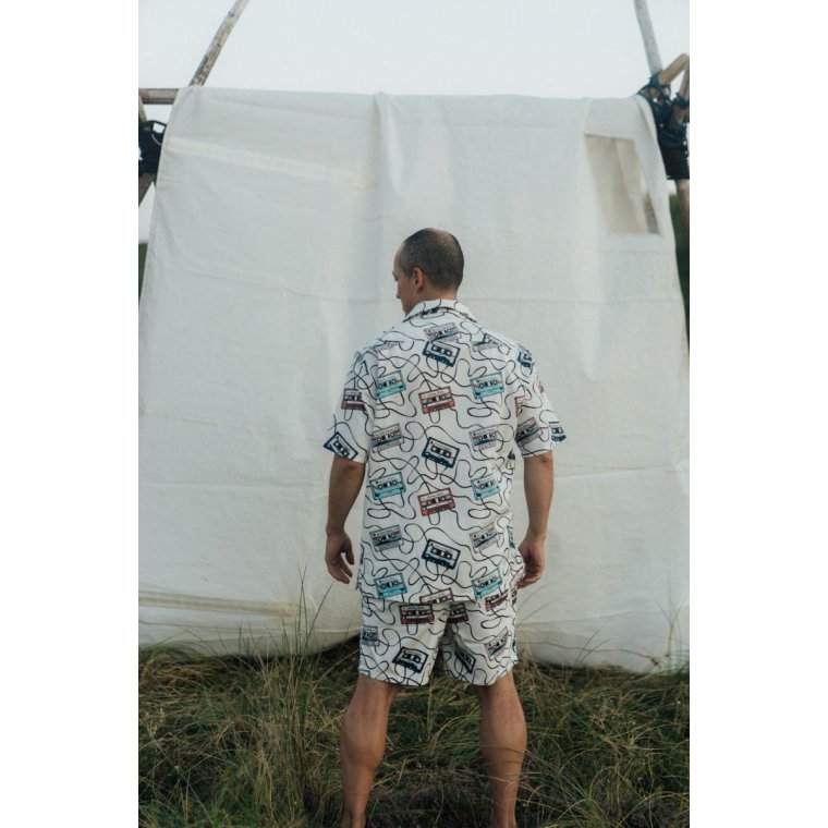 LAKOR - Roadtrip Mixtape Short Sleeve Shirt - Starwhite