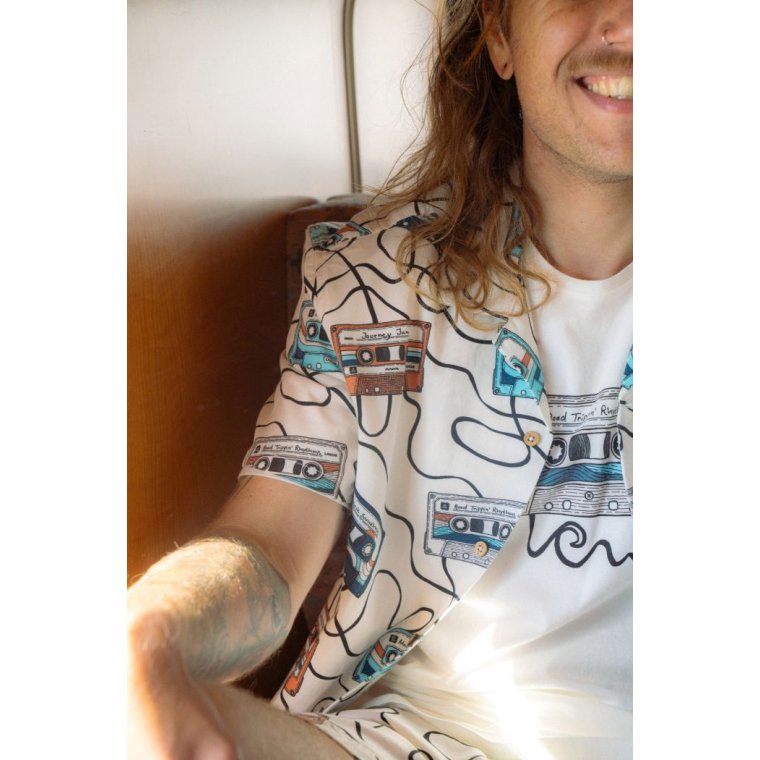 LAKOR - Roadtrip Mixtape Short Sleeve Shirt - Starwhite