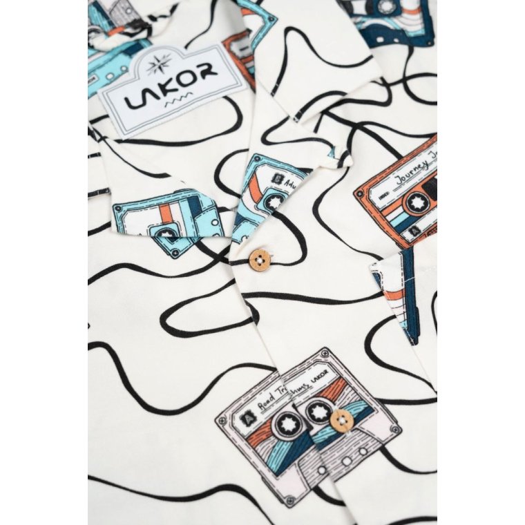 LAKOR - Roadtrip Mixtape Short Sleeve Shirt - Starwhite