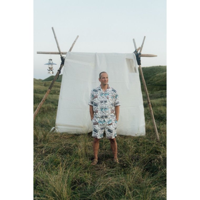 LAKOR - Roadtrip Mixtape Short Sleeve Shirt - Starwhite