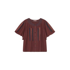 HABIBA - ROMANIA BUTTERFLY SHIRT - BURGUNDY