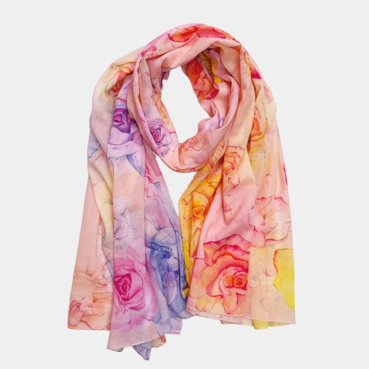 All By Voss - Long Cotton Scarf - Rose Field
