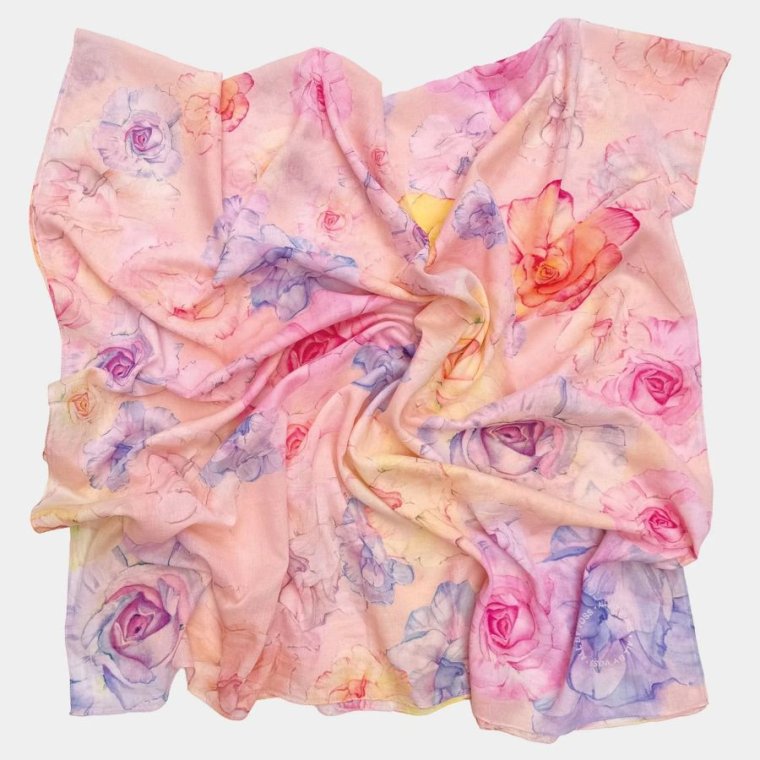 All By Voss - Long Cotton Scarf - Rose Field