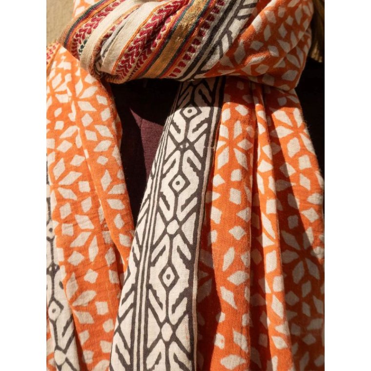 Craft Sisters - Bagru Scarf - Rust - 119