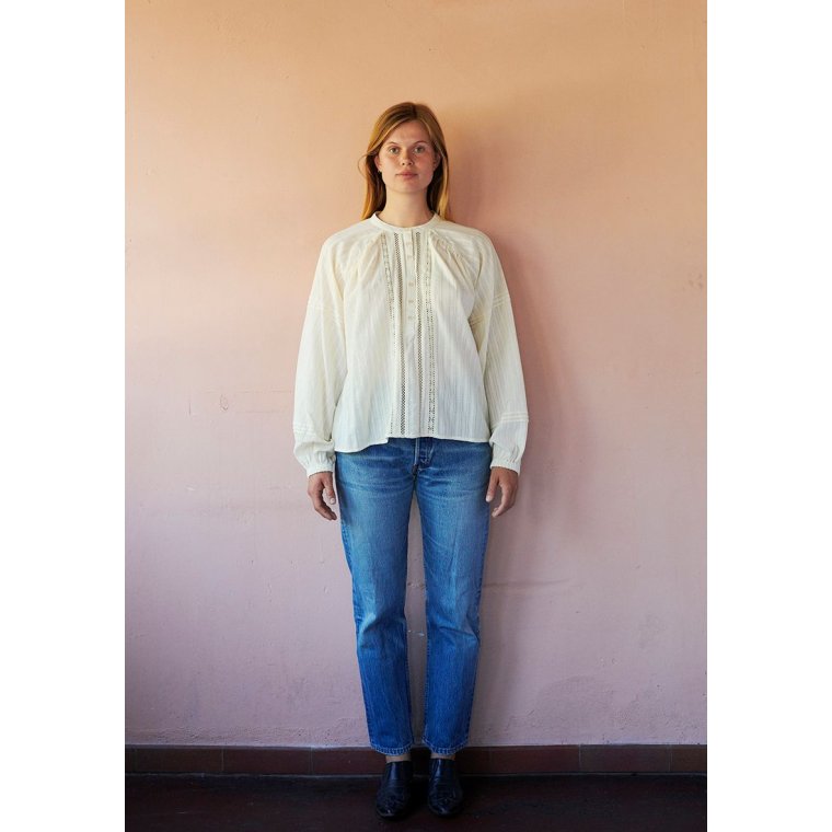 HABIBA - LAURA BLOUSE WITH GATHERINGS - VANILLA