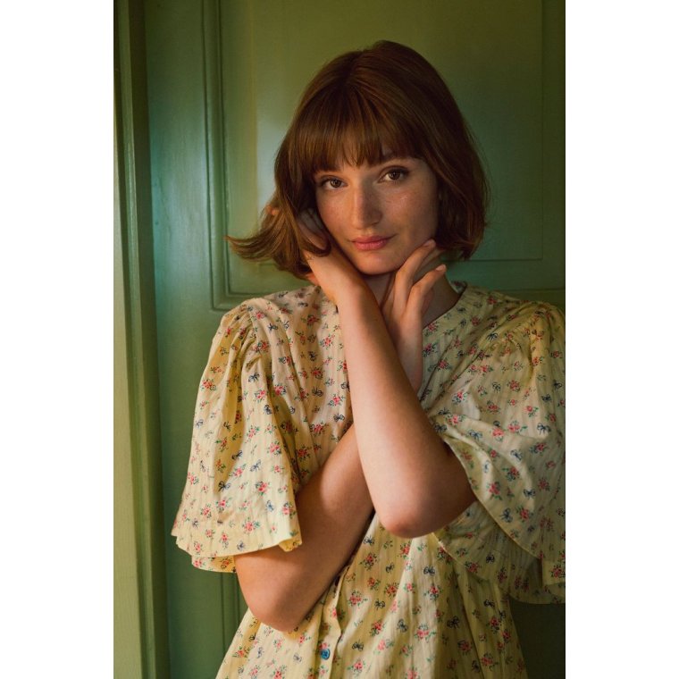 HABIBA - LITTLE BOW BUTTERFLY SHIRT - VANILLA