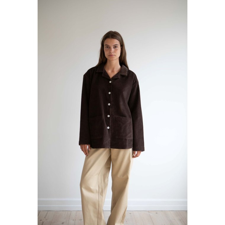 Studio Feder - SILJA SHIRT - CORDUROY - DARK BROWN