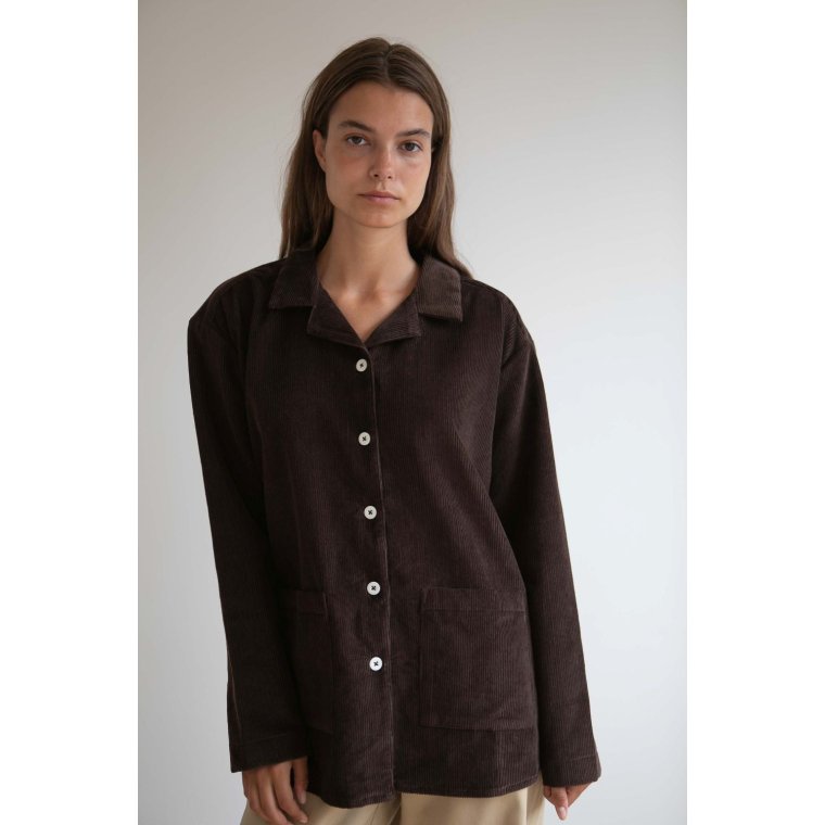 Studio Feder - SILJA SHIRT - CORDUROY - DARK BROWN