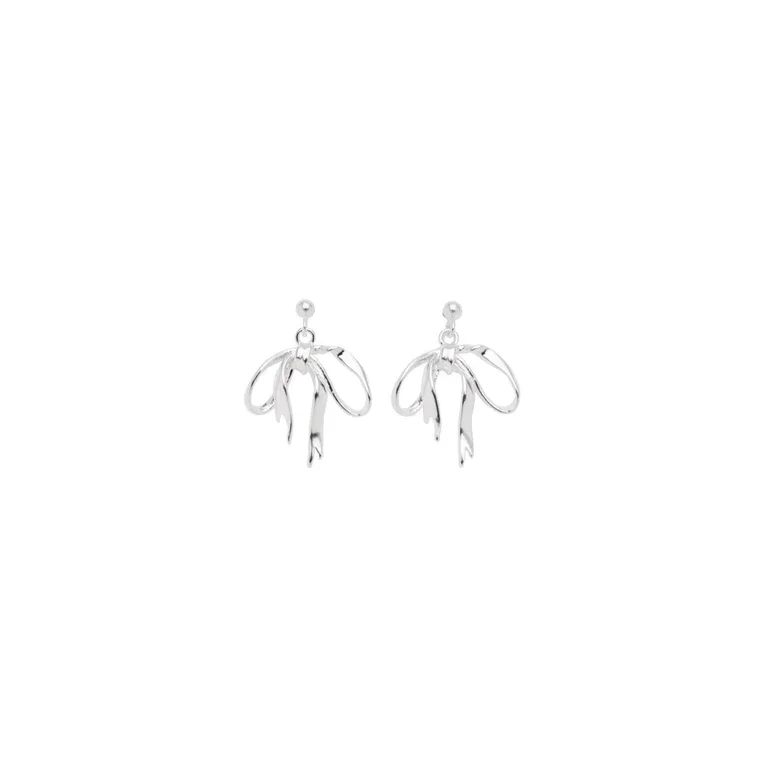 Pico - Ribbon Studs - s�lv