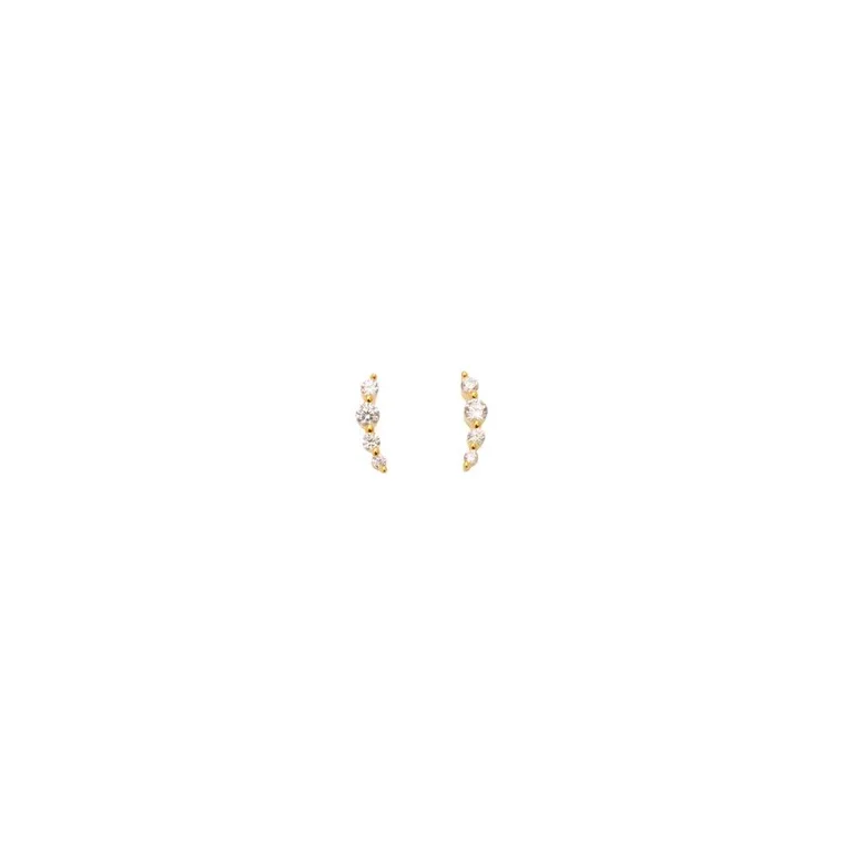 PICO - Starfall Crystal Studs - forgyldt Clear