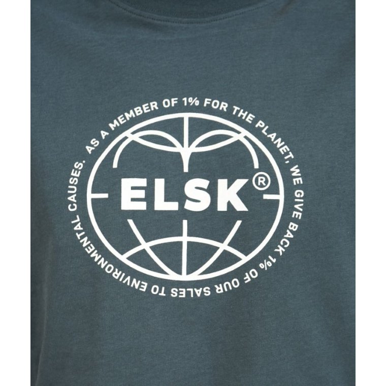 ELSK - STATEMENT GLOBE MEN'S BRUSHED T-SHIRT - STONE GREEN