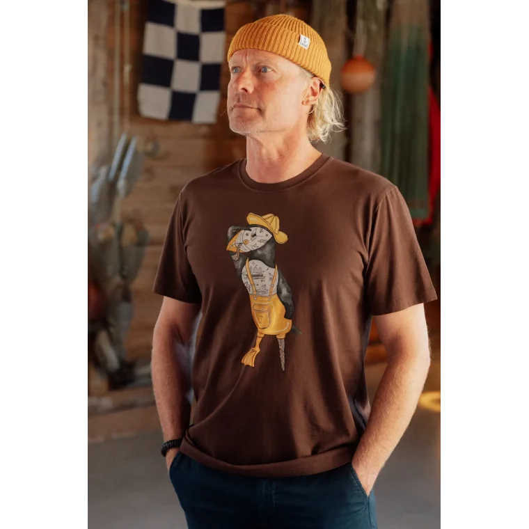 LAKOR - Sea Parrot Seaman T-shirt - Chicory Coffee