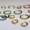PICO - Rainy Petite Hoop - Blue - Forgyldt