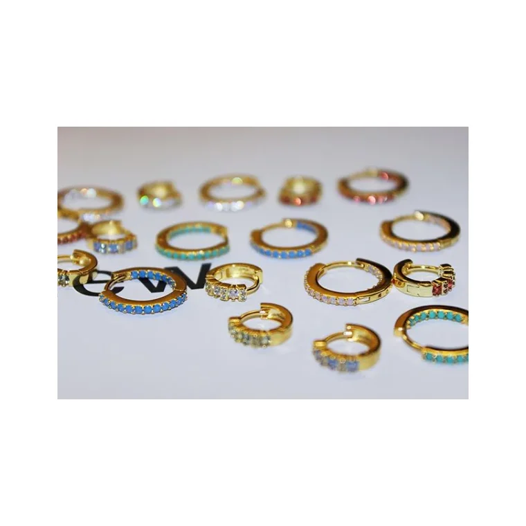 PICO - Rainy Petite Hoop - Blue - Forgyldt