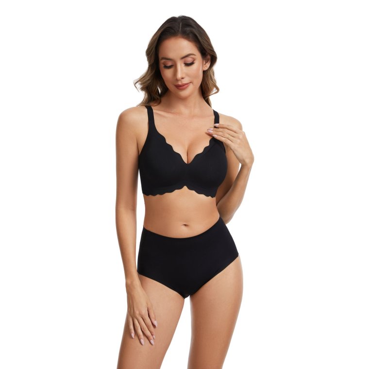 Femifemme - SoftScallop Full Coverage B�jlefri BH - Black