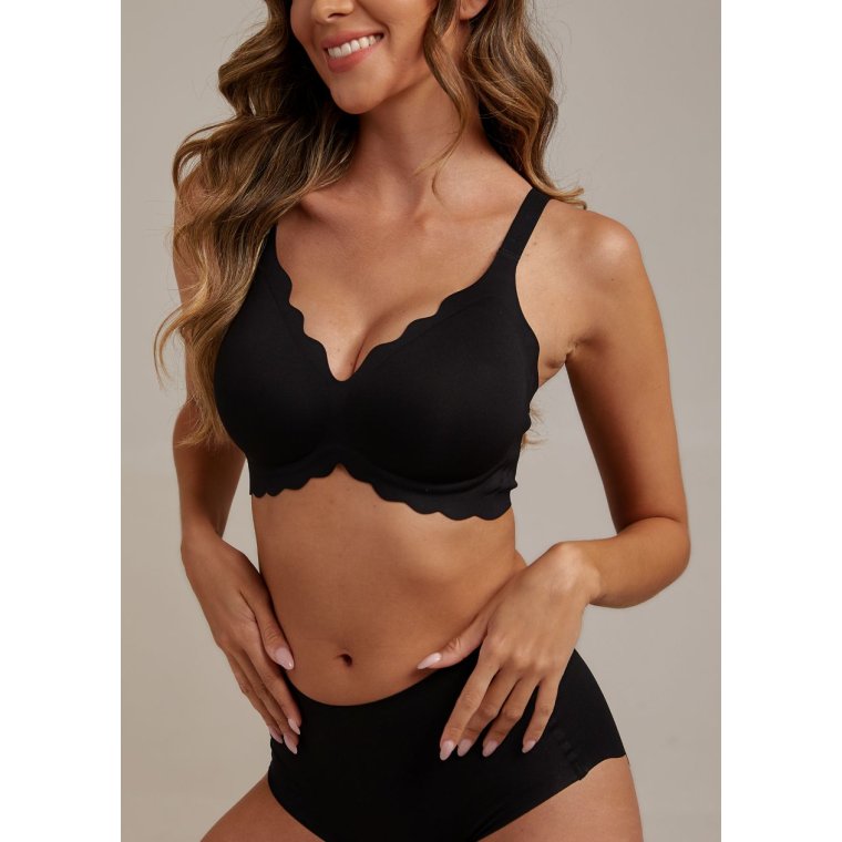 Femifemme - SoftScallop Full Coverage B�jlefri BH - Black