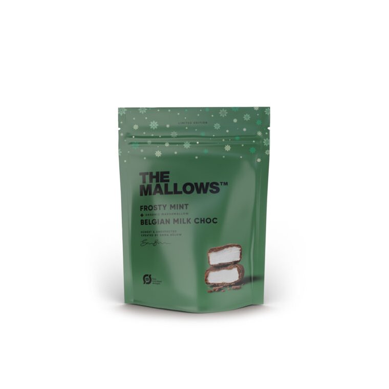 THE MALLOWS - FROSTY MINT & MILK CHOC  SKUMFIDUSER MED MINT & MLKE CHOKOLADE