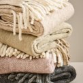 IB LAURSEN - Plaid malva melange m/off white frynser