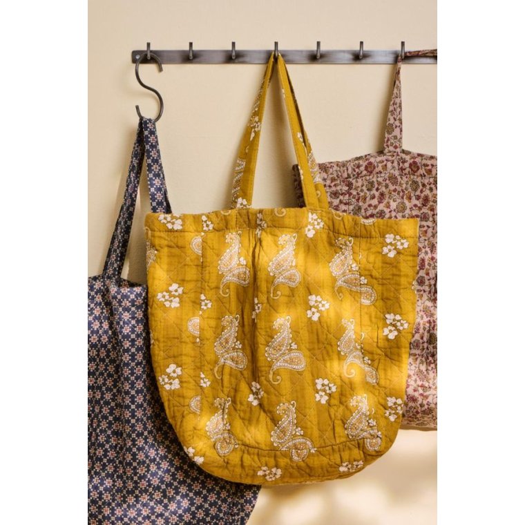 IB LAURSEN - Taske quiltet mustard m/paisleymnster