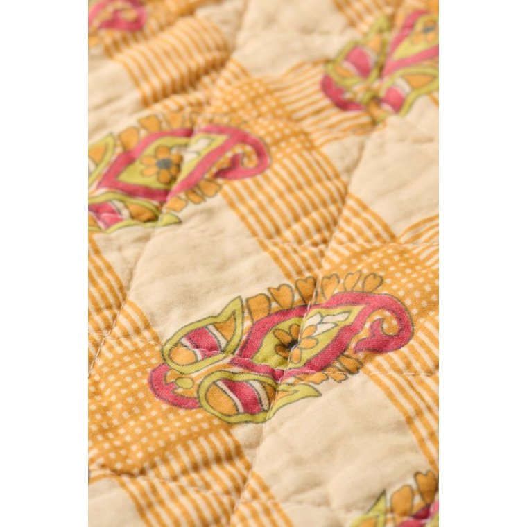 IB LAURSEN - Quilt m/orange, rdt og grnt blokmnster