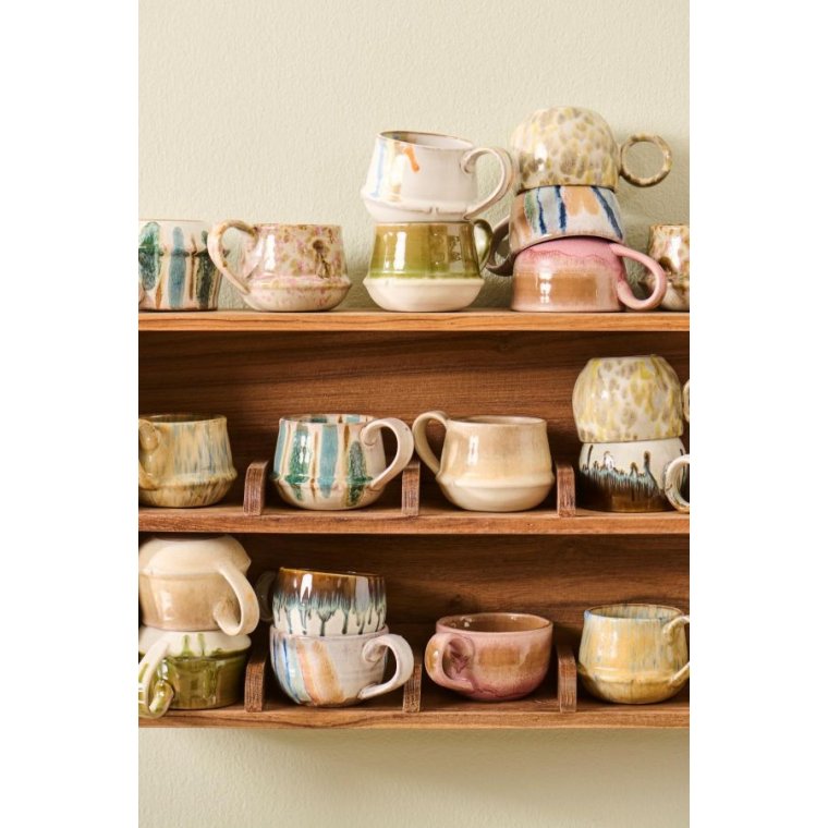 IB LAURSEN - Krus m/hank Kalmar mustard m/bl striber