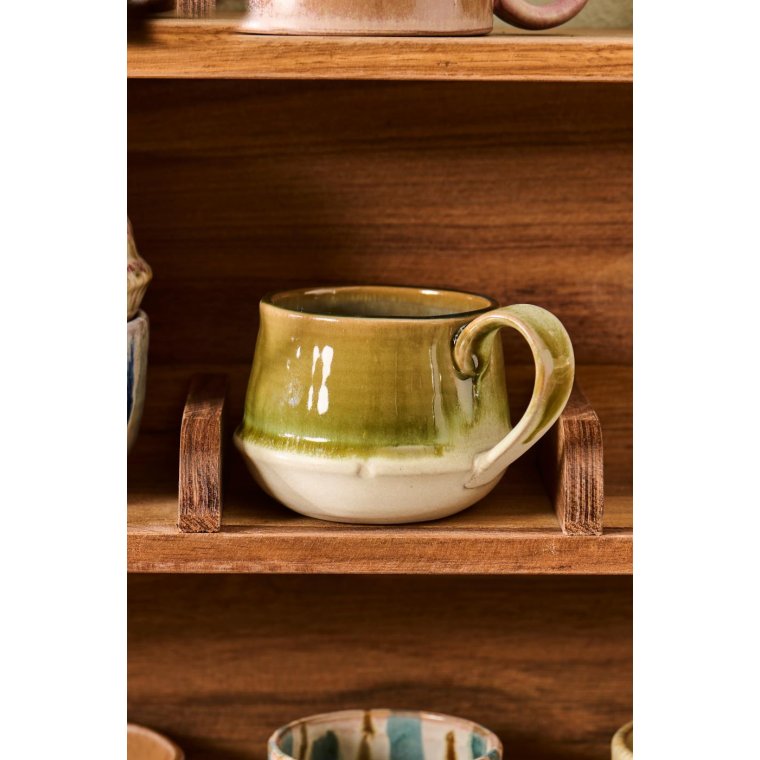 IB LAURSEN - Krus m/hank Kalmar mosgrn glasur