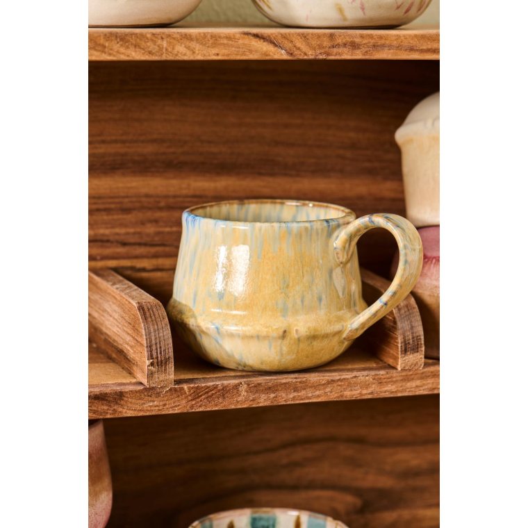 IB LAURSEN - Krus m/hank Kalmar mustard m/bl striber