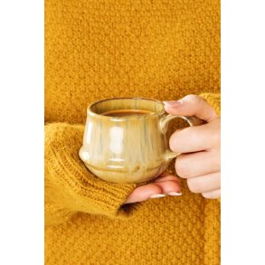 IB LAURSEN - Krus m/hank Kalmar mustard m/bl striber