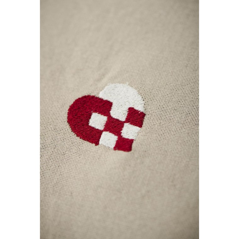 IB LAURSEN - Stofserviet Tradition m/flettet hjerte hrfarvet