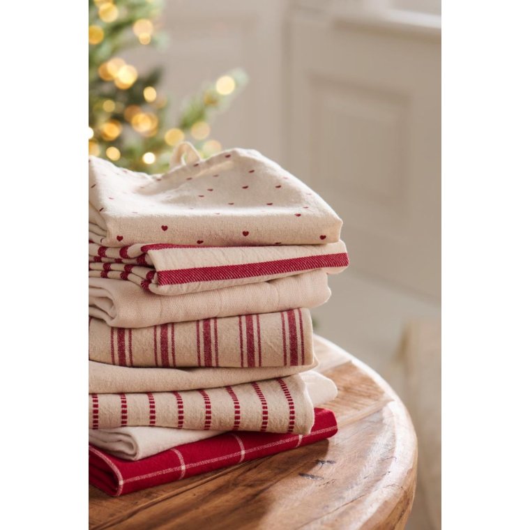 IB LAURSEN - Viskestykke Silja rd m/naturfarvede store tern