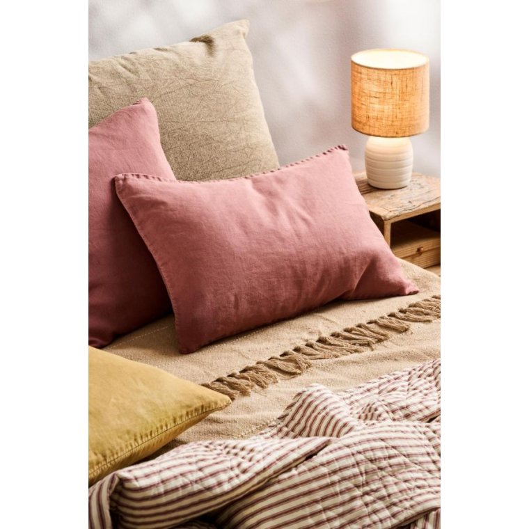 Ib Laursen - Quilt sand m/dusty plum striber