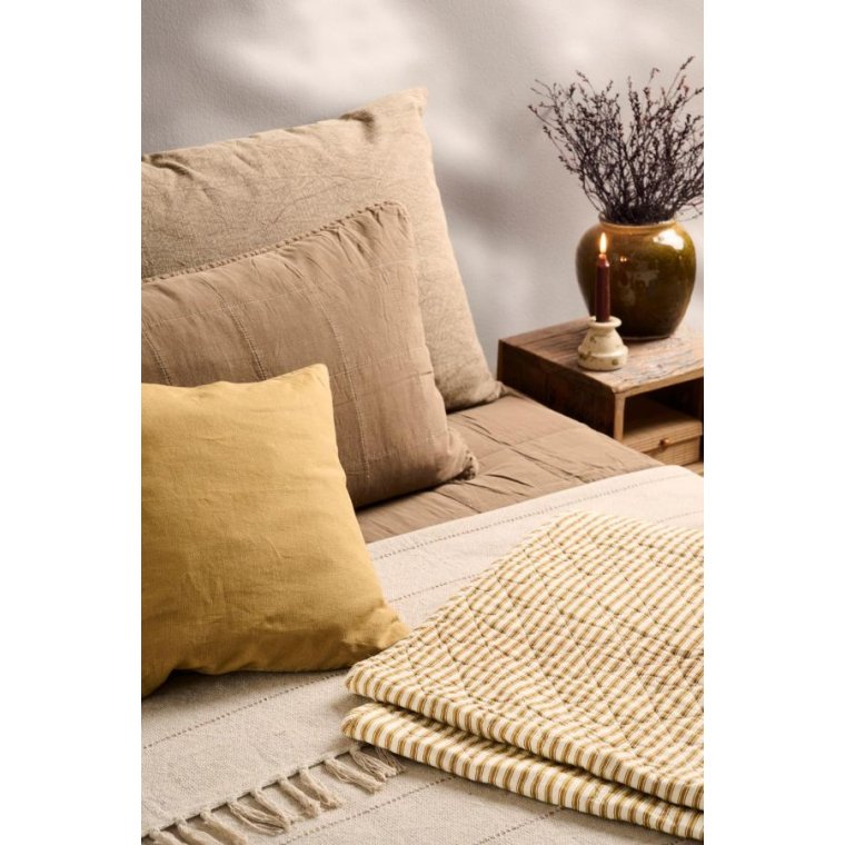 Ib Laursen - Quilt sand m/ochre green striber