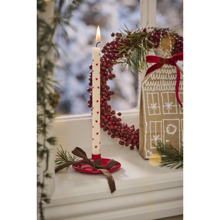 IB LAURSEN - Kertelys m/rde hjerter stearin - svanemrket			