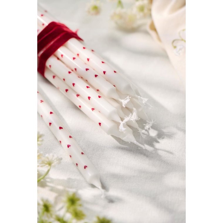 IB LAURSEN - Kertelys m/rde hjerter stearin - svanemrket			