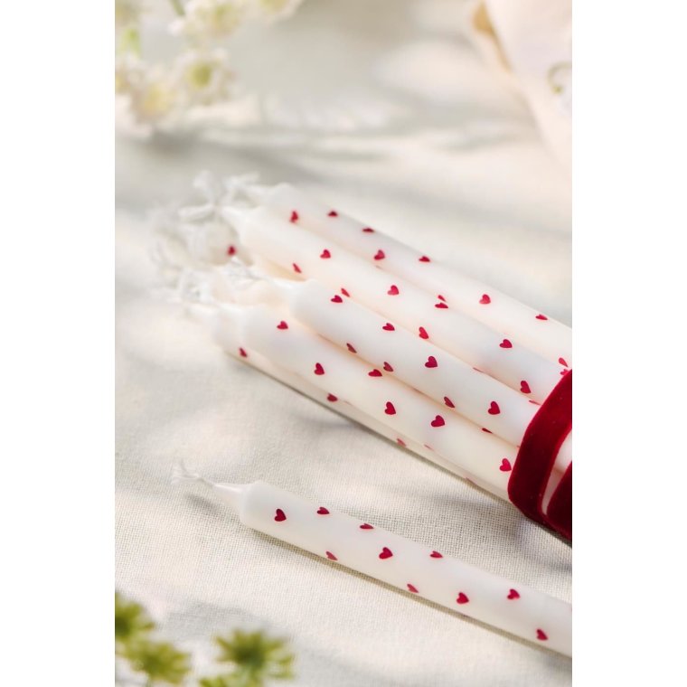 IB LAURSEN - Kertelys m/rde hjerter stearin - svanemrket			