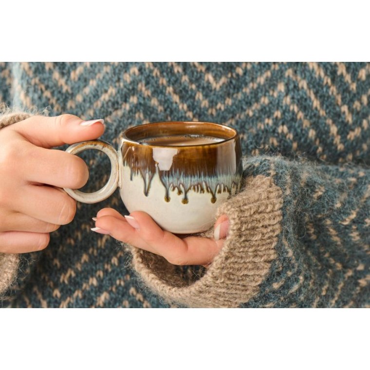 IB LAURSEN - Krus m/hank Vallvik jordnre toner m/bl lbeglasur