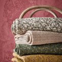 Ib Laursen - Quilt gr� m/gr�nne, bl� og rosa blomster